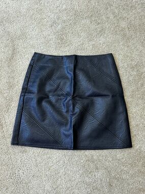 Topshop Black Faux Leather Mini Skirt
